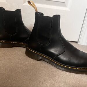 Dr. Martens Black Leather Chelsea Boots with Air-Cushioned Sole